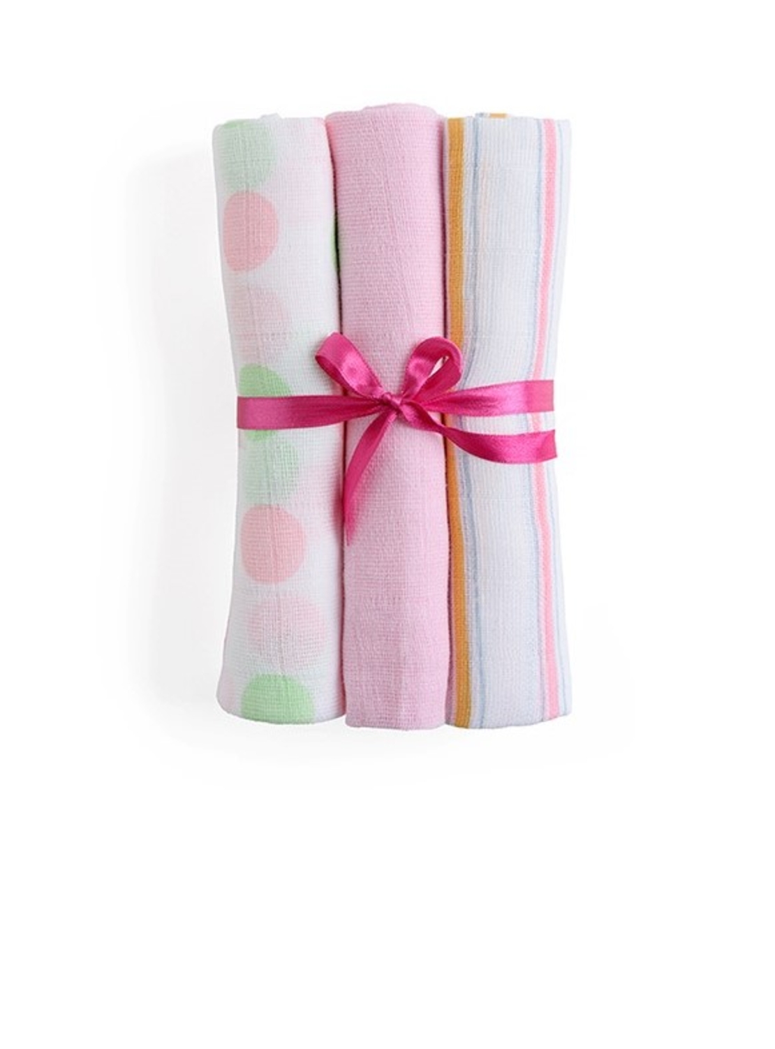 9# - מתנה לתינוקת המאושרת : שמיכה, קפוצ'ון מגבת, שלישיית חיתולי טטרה ורעשן טבעת בסל צבעוני קלוע