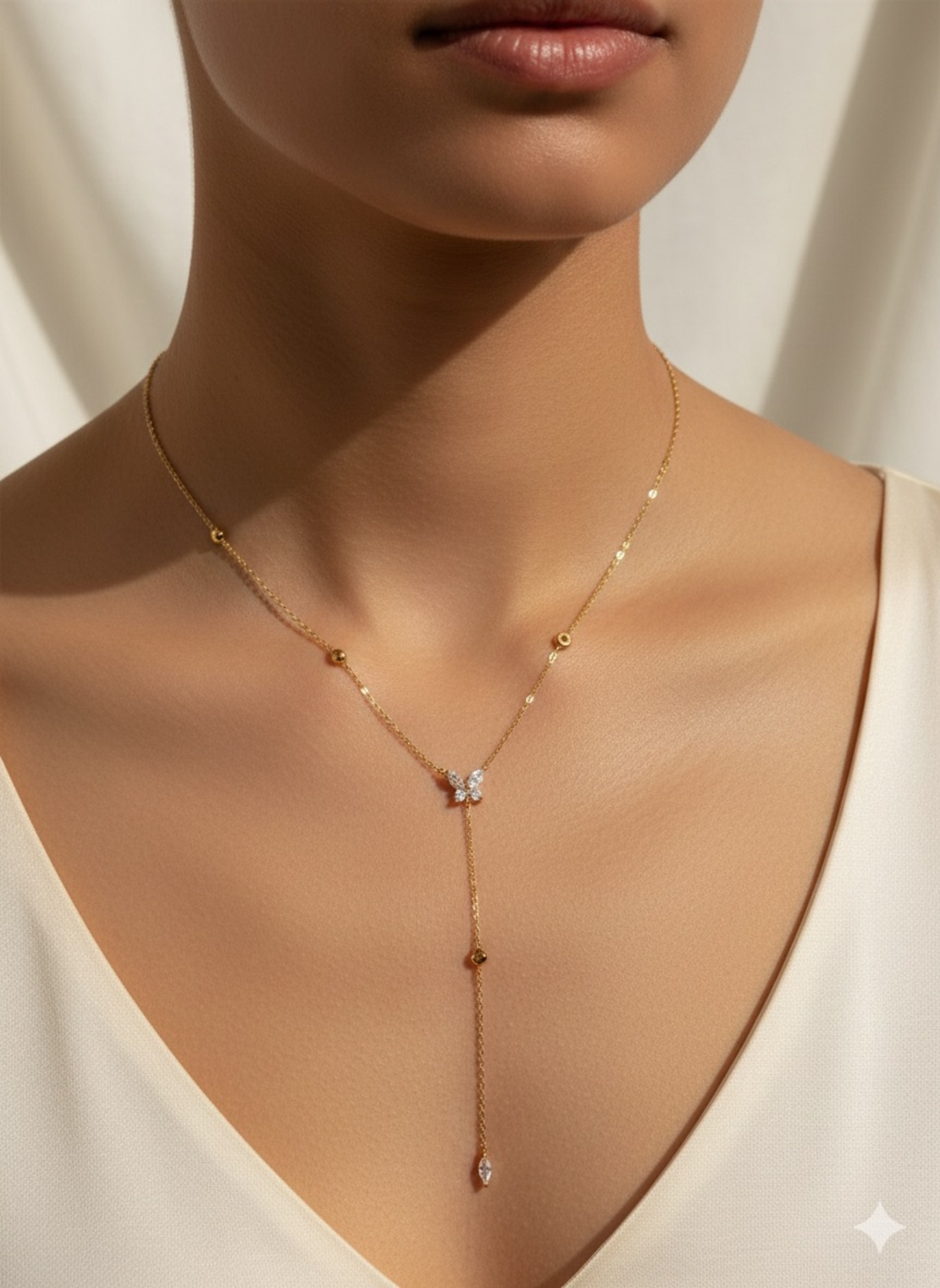 שרשרת עניבה פרפר זהב