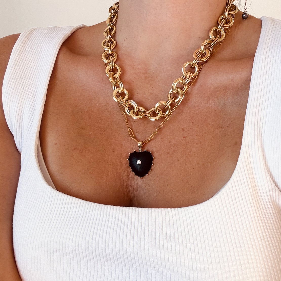 שרשרת לב שחור