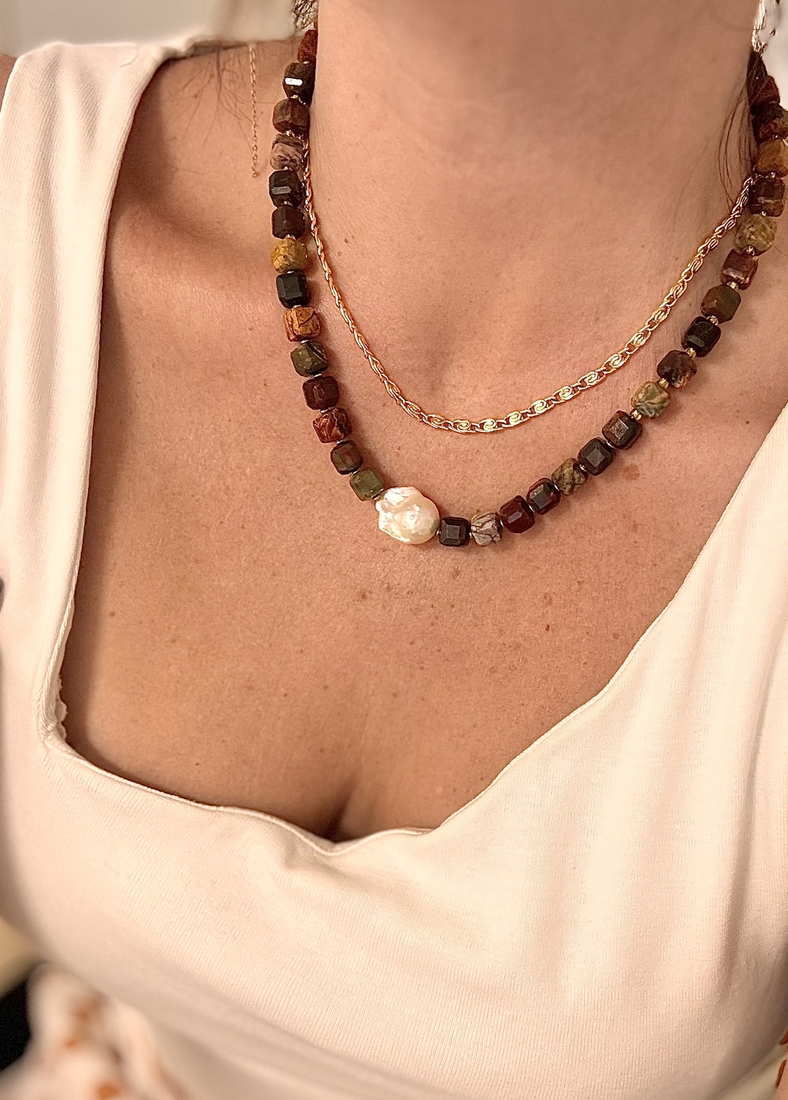 שרשרת Jasper & Pearl