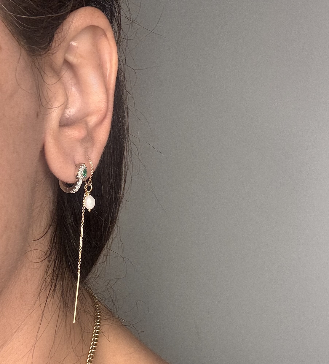 עגילי דיאנה אבן ירוקה