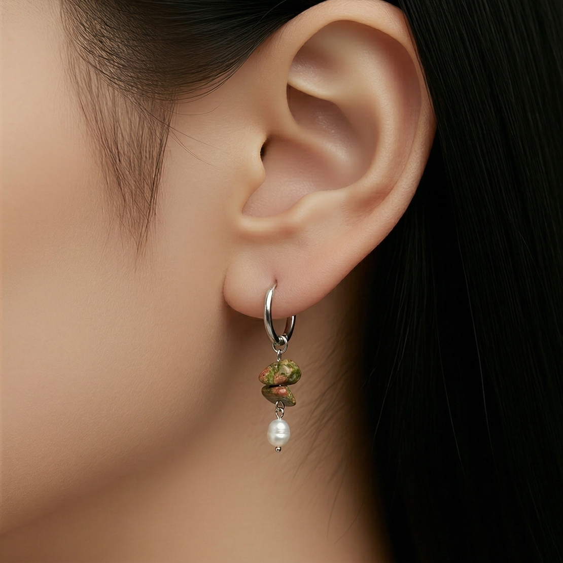 סט אבני אונקייט כסף