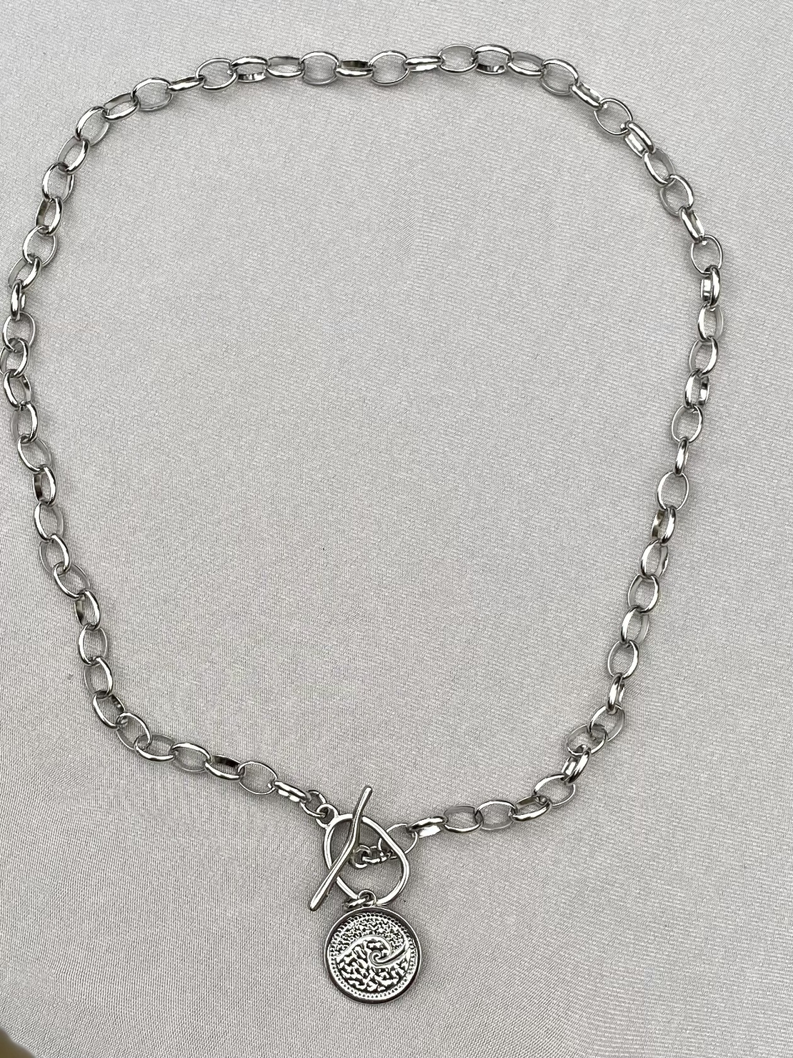 שרשרת חוליות תליון כסף