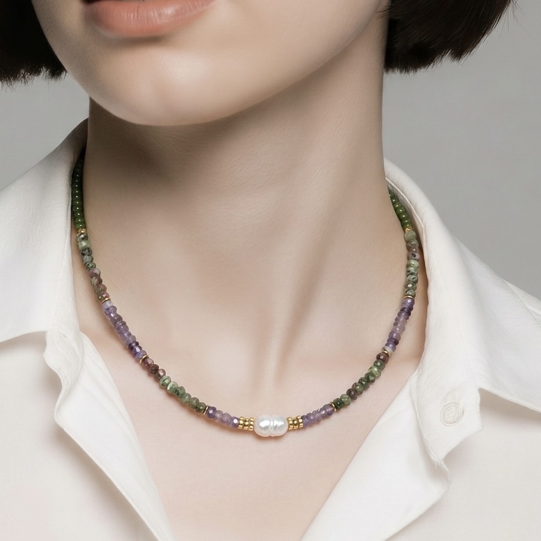 שרשרת Green Amethyst