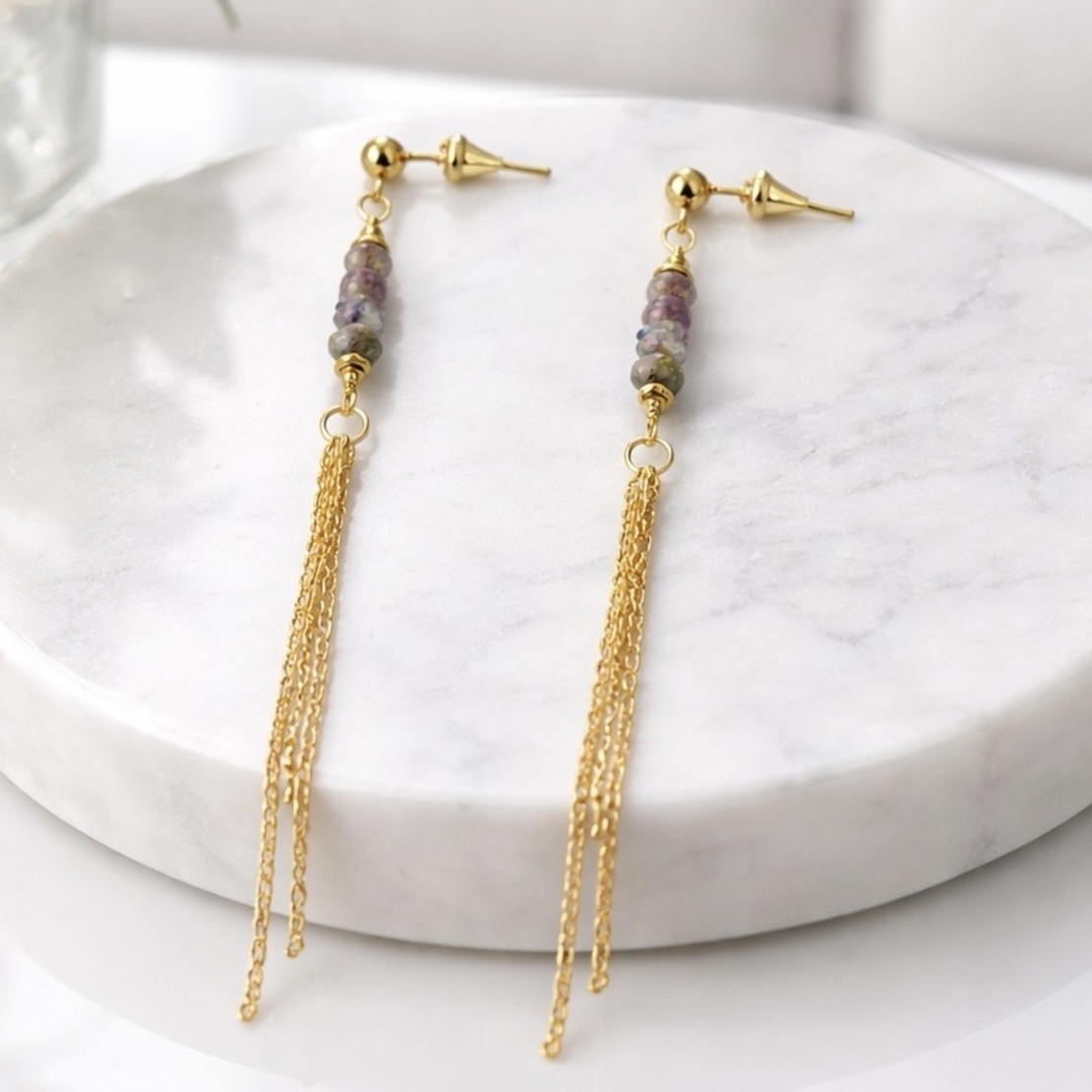 עגילי Green Amatyst