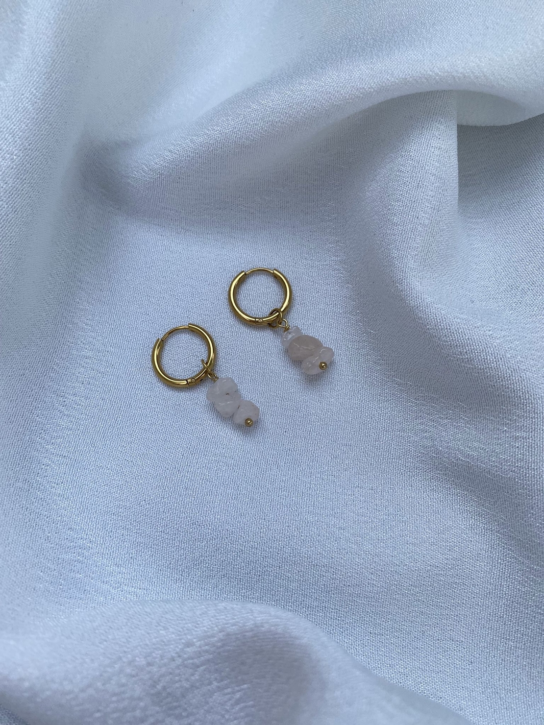 עגילי רוז קוורץ