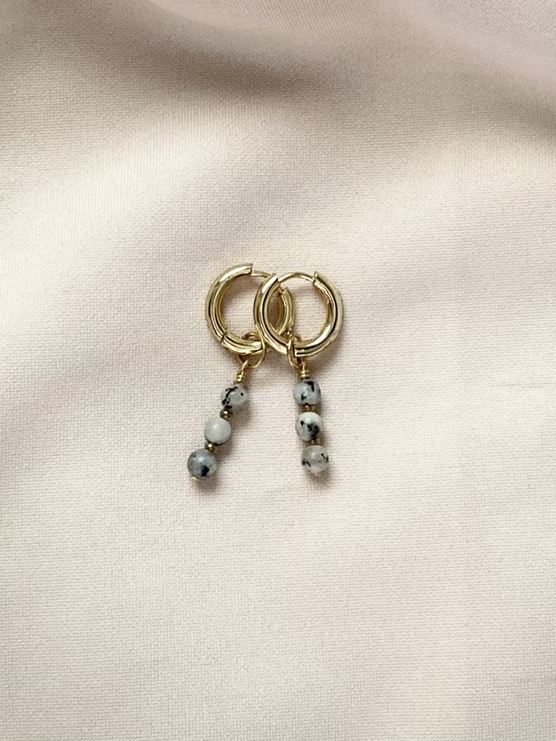 עגילי Grey Jasper Drop