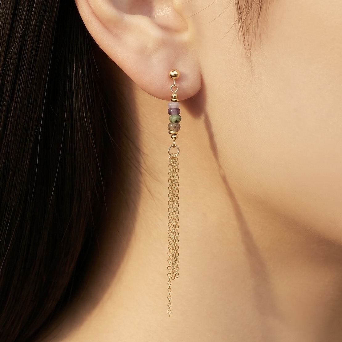 עגילי Green Amatyst