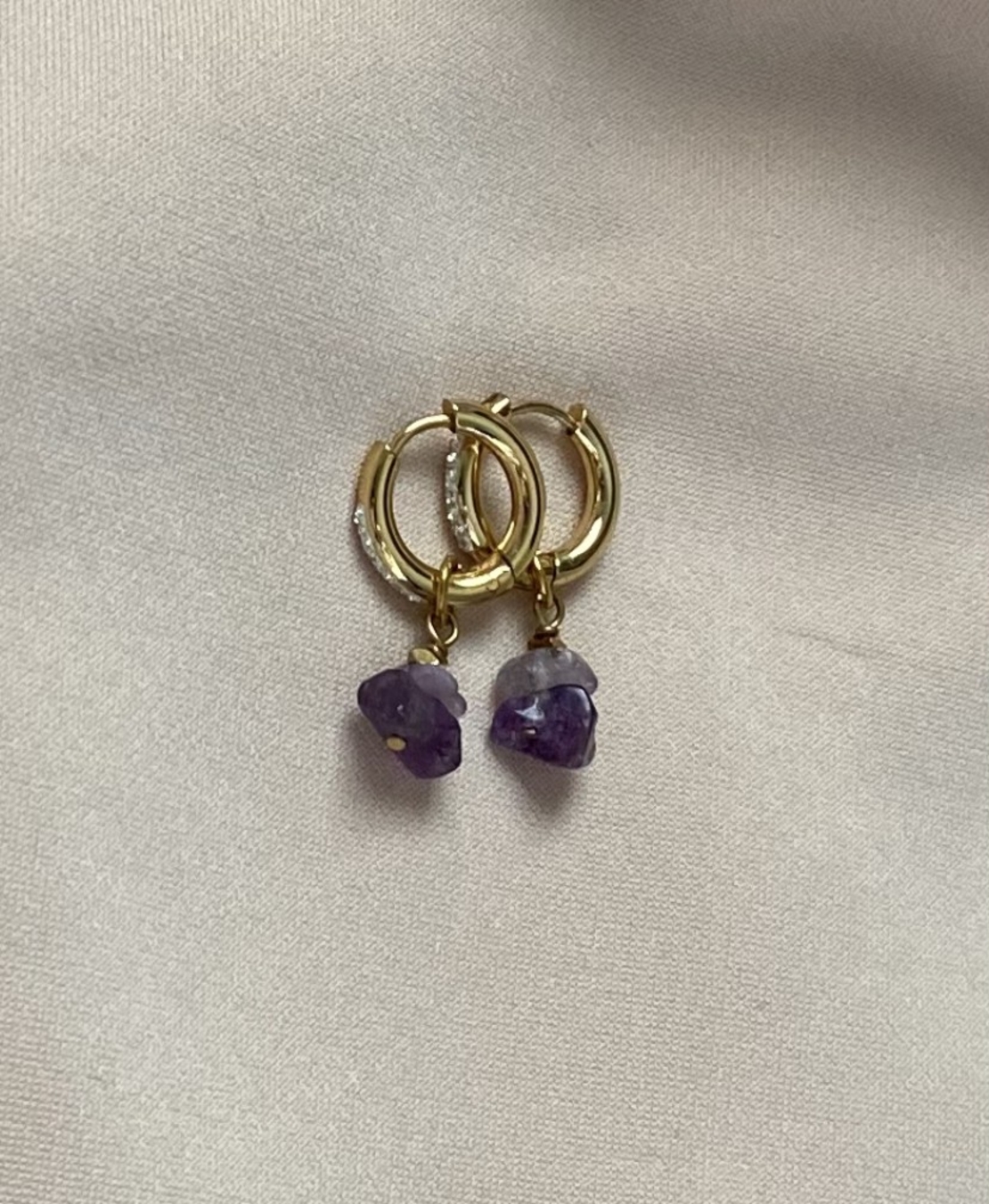 עגילי חישוק Amethyst