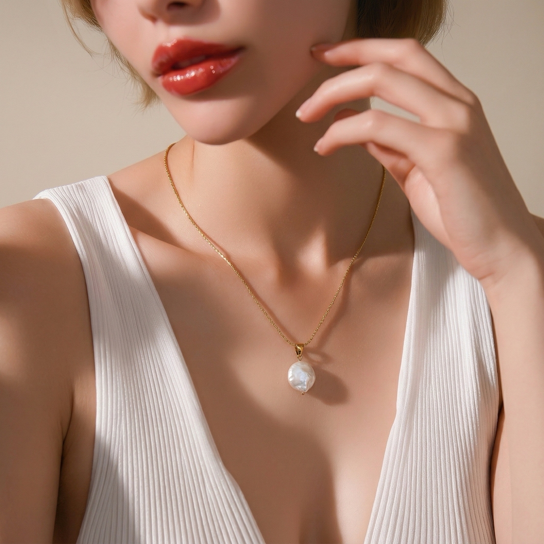 פנינה גדולה זהב