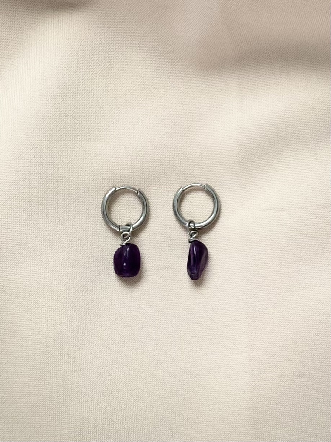 עגילי Amethyst Drop