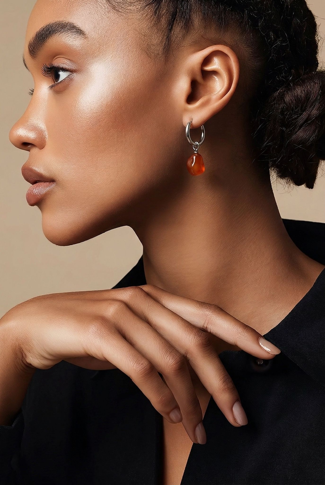 עגילי Amber Stone