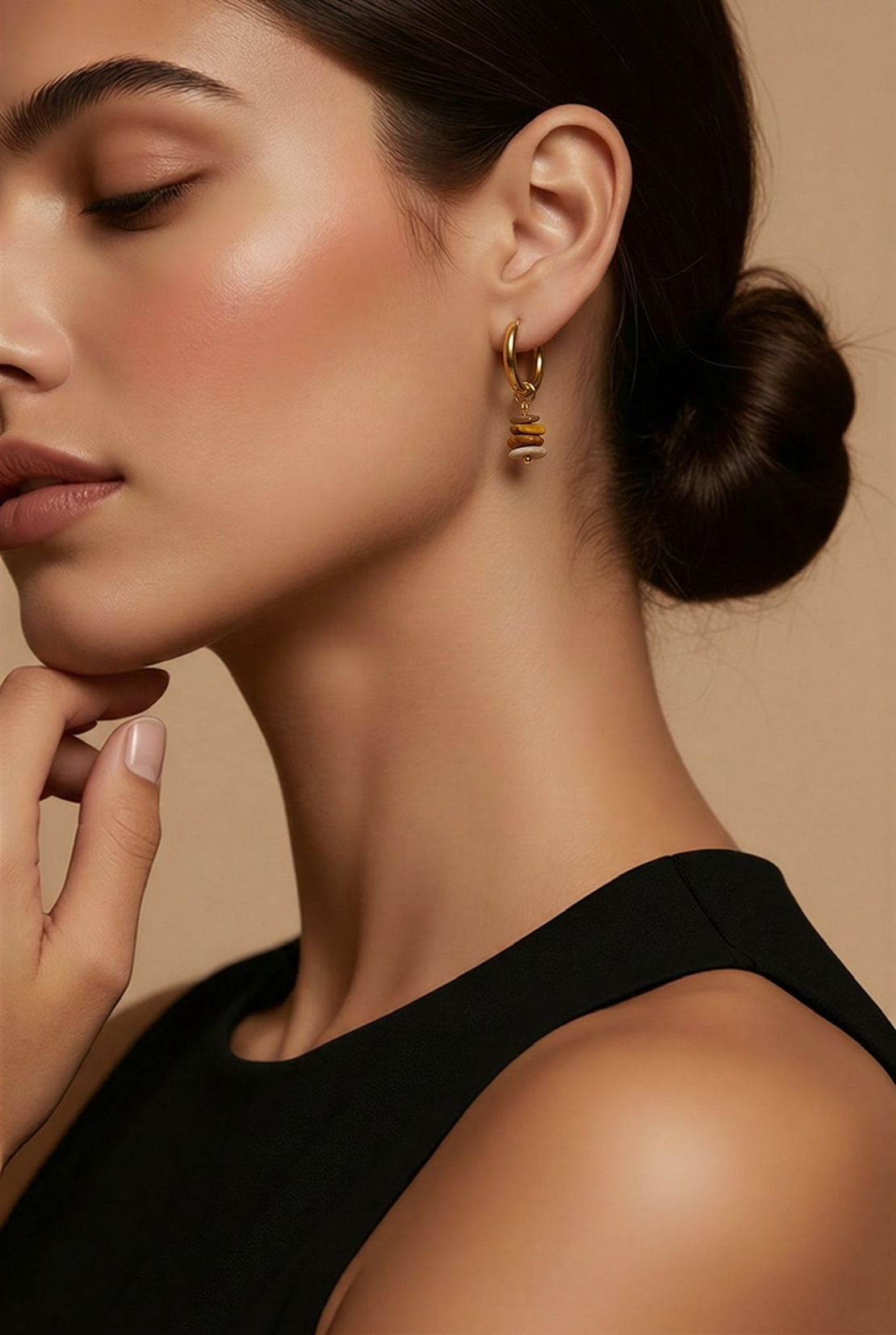 עגילי ג׳ספר חום