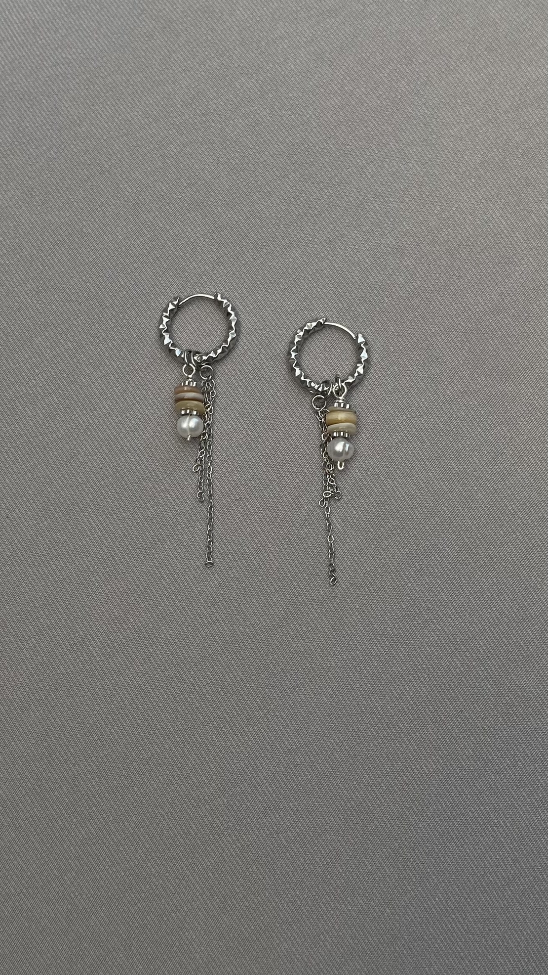 סט פנינים וצדפים כסף