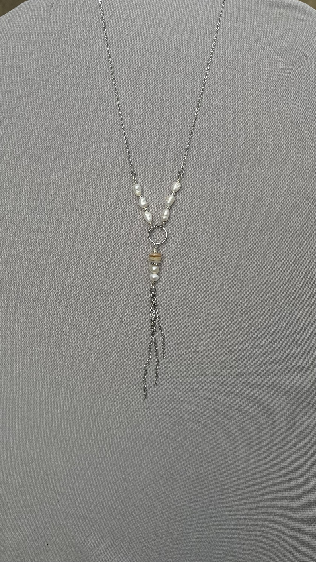 סט פנינים וצדפים כסף