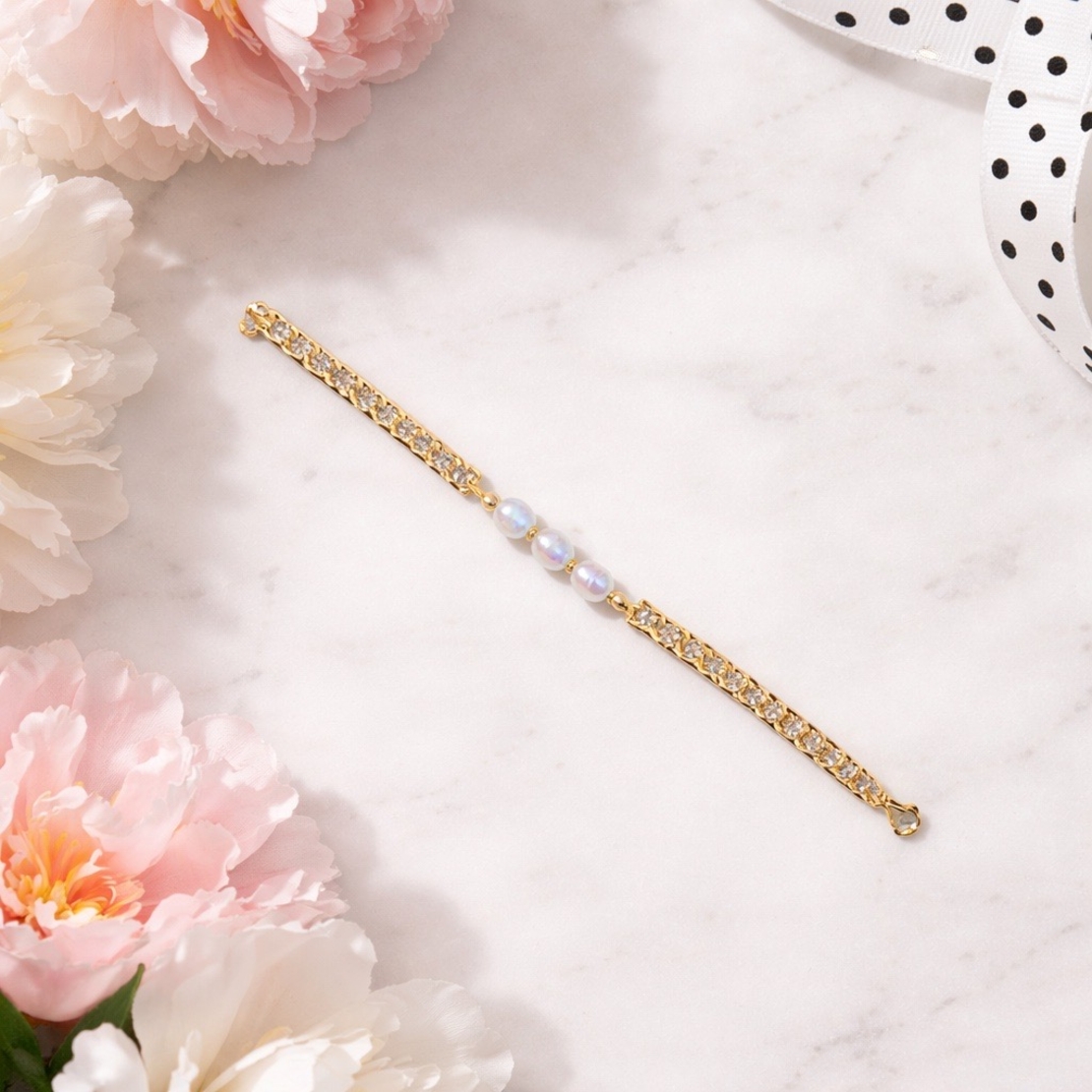 צמיד גולדפילד פנינים