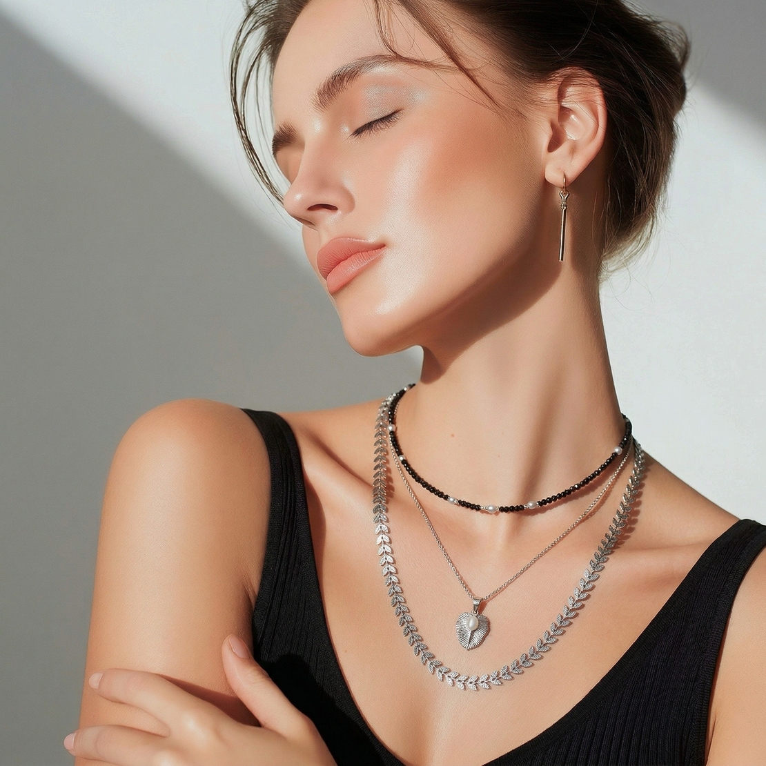 שרשרת Black Pearl Cristal