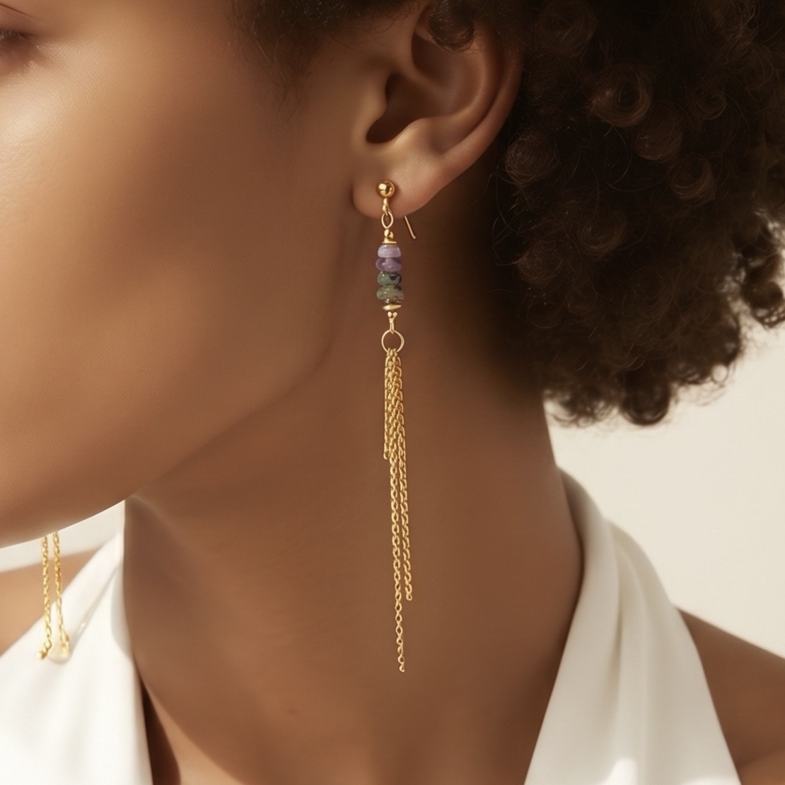 עגילי Green Amatyst