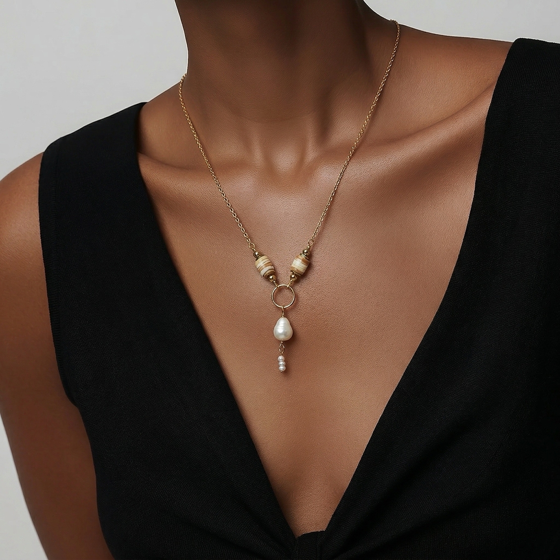 סט פנינים וצדפים גולדפילד