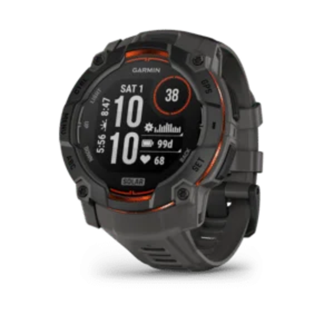 שעון ספורט חכם - Instinct® 3 Solar | 50mm Black Bezel with Charcoal Band
