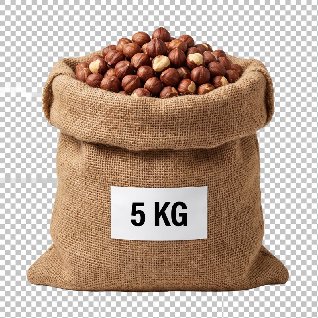 בונדוק קלוי ללא מלח 5 קילו