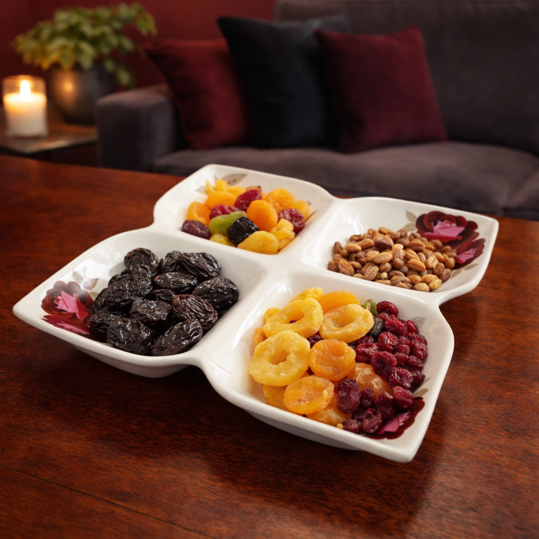 קערת הגשה מחולקת מקרמיקה