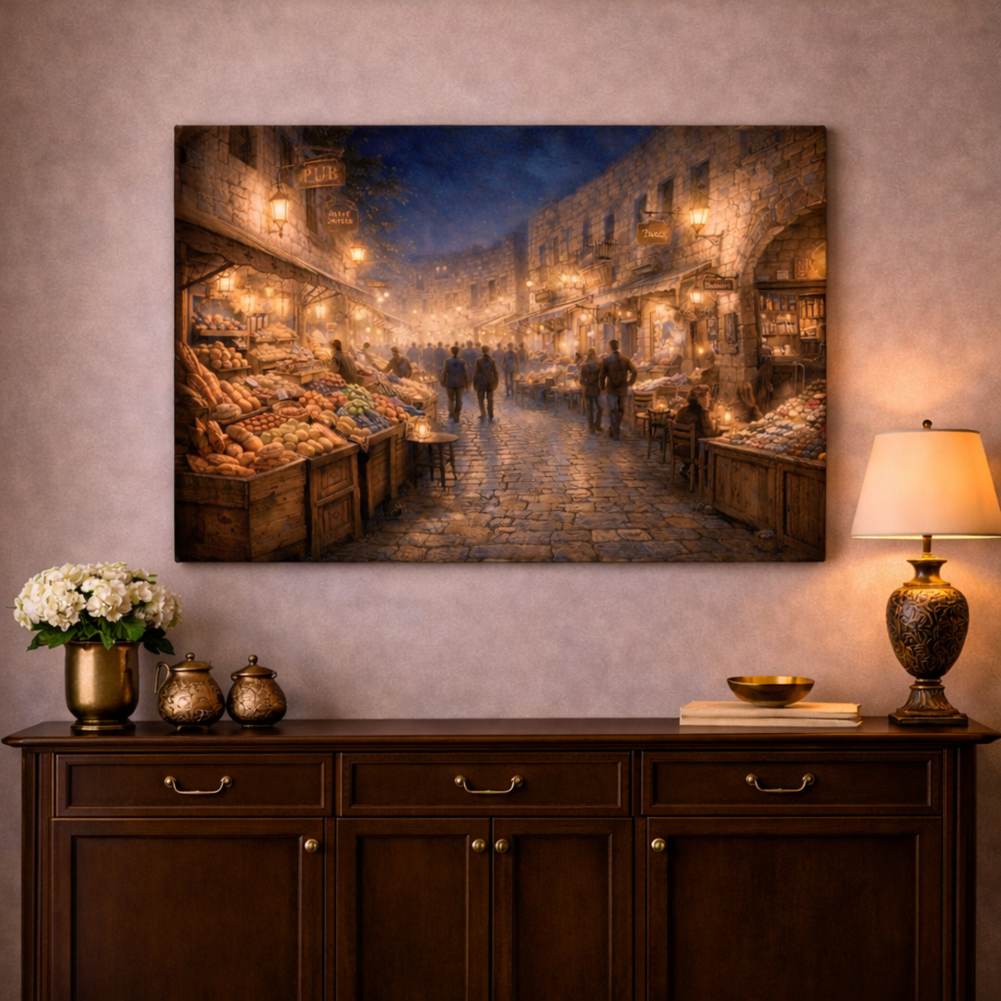 תמונת קנבס אומנותית שוק עתיק