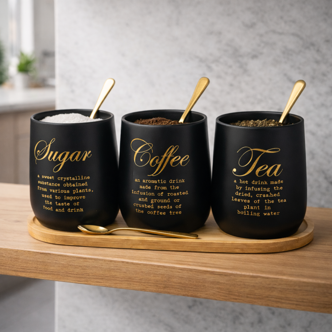 סט קפה סוכר תה יוקרתי למטבח