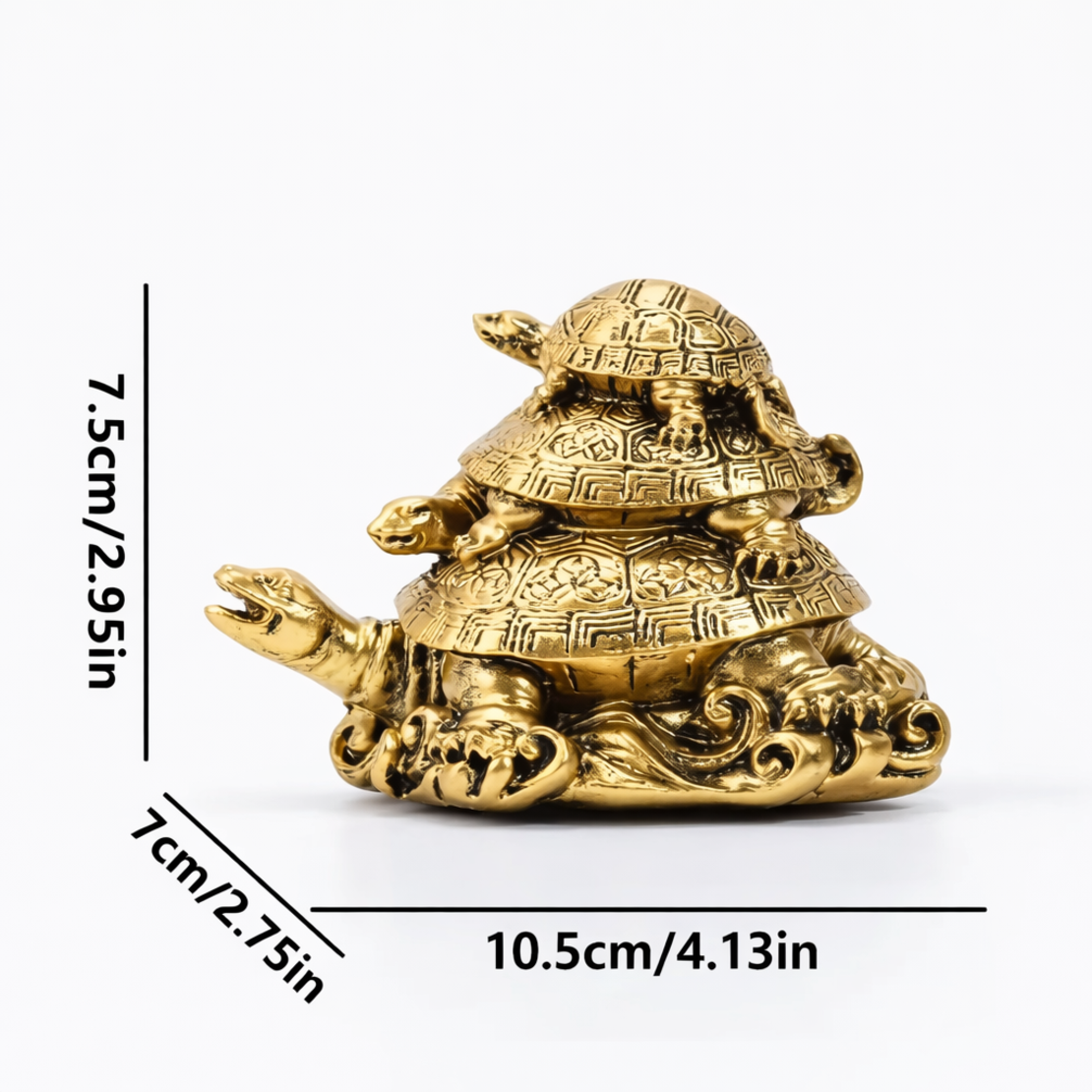 פסל נוי צב זהב קטן לבית