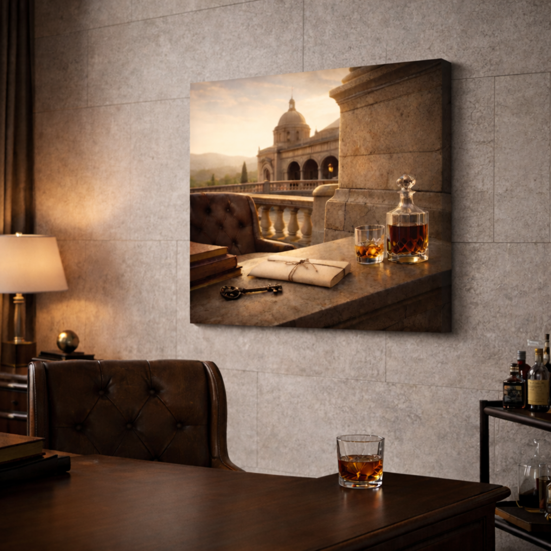 תמונת קנבס למשרד בנה עם מטרה | יצירה של דוד בנון