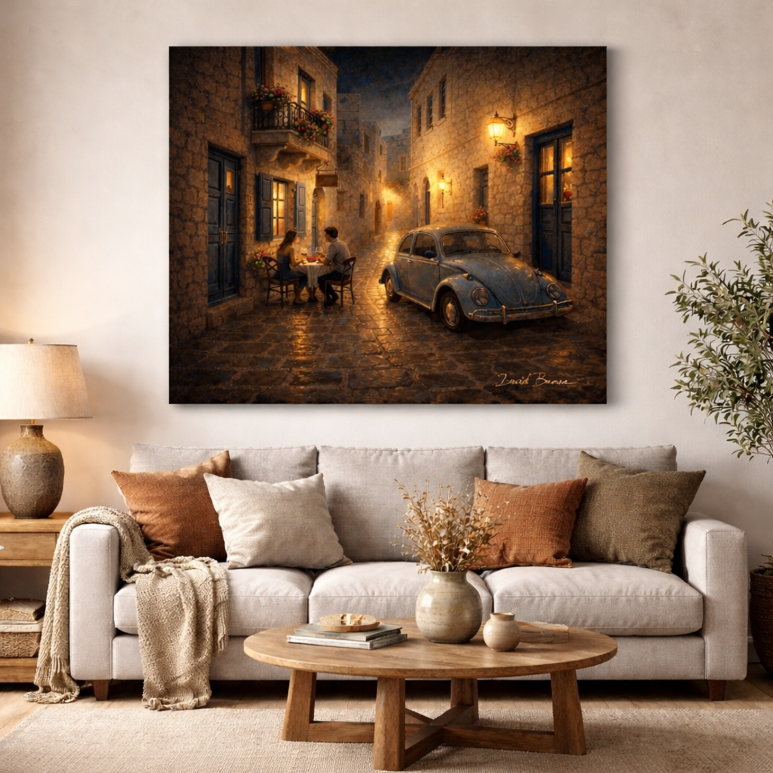 תמונה קנבס אומנותי אור בסימטה