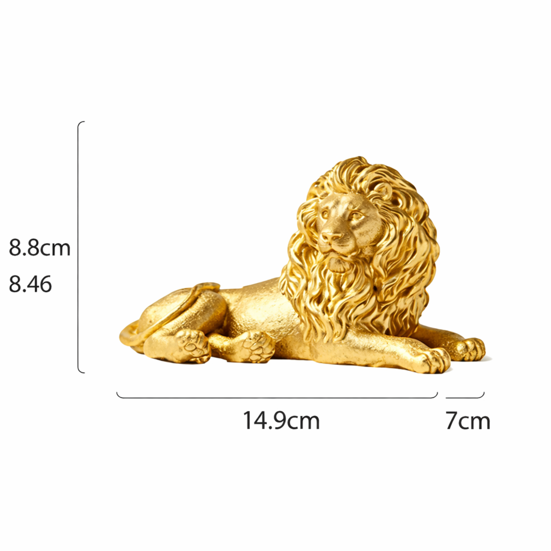 פסל נוי אריה זהב קטן לבית ולמשרד