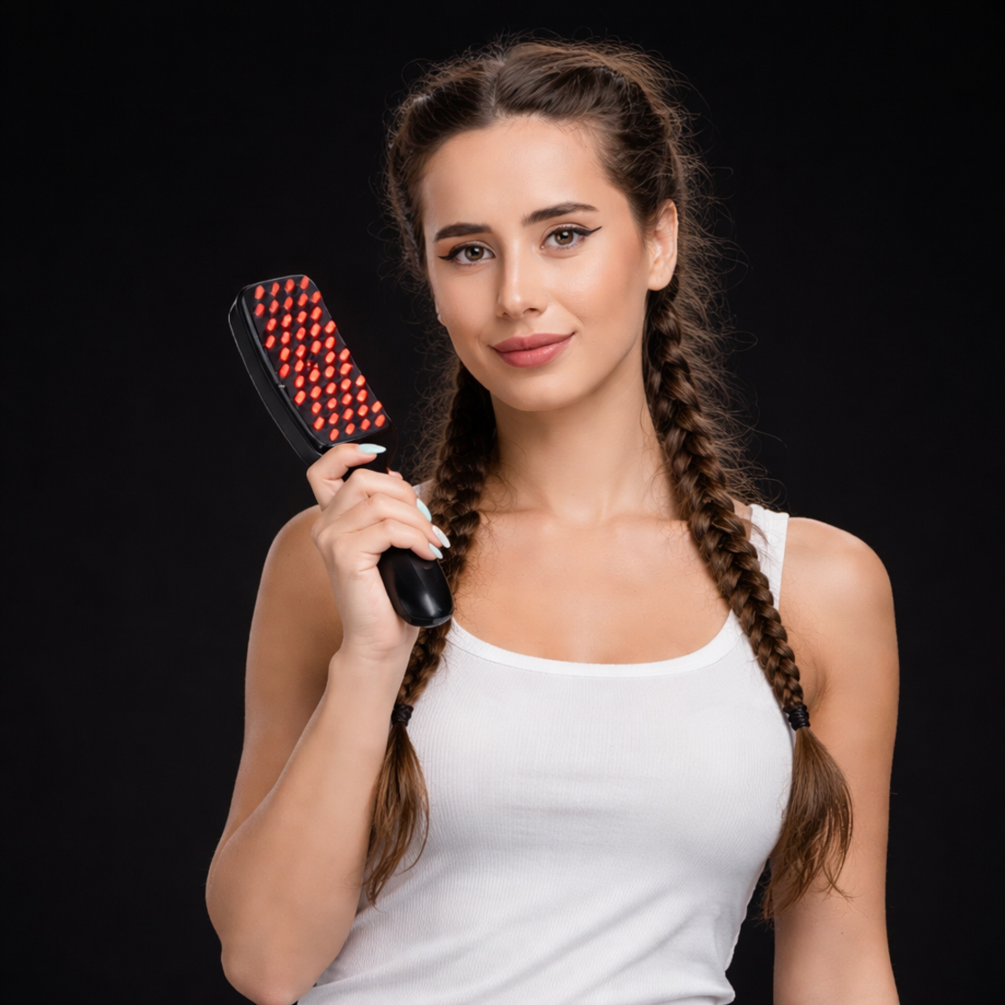 מסרק עיסוי לקרקפת נטען עם תאורת LED