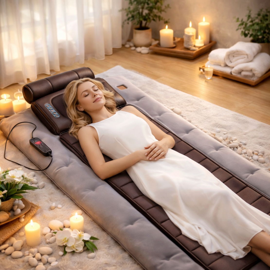 מזרון חשמלי מסאז' מפנק + כרית מסאז' שיאצו חשמלי