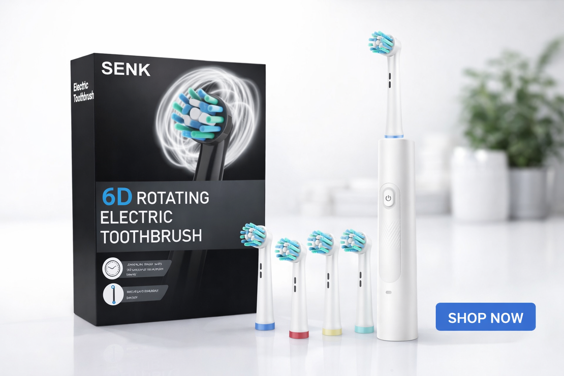 מברשת שיניים חשמלית נטענת + 4 ראשים