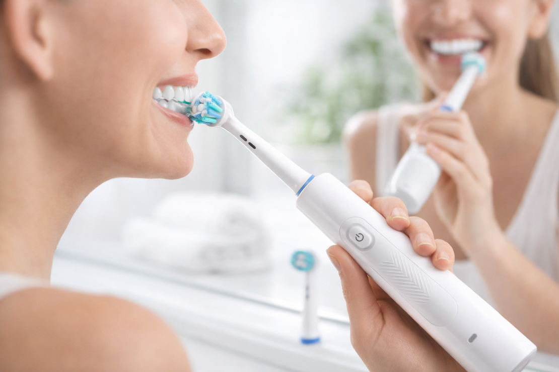 מברשת שיניים חשמלית נטענת + 4 ראשים