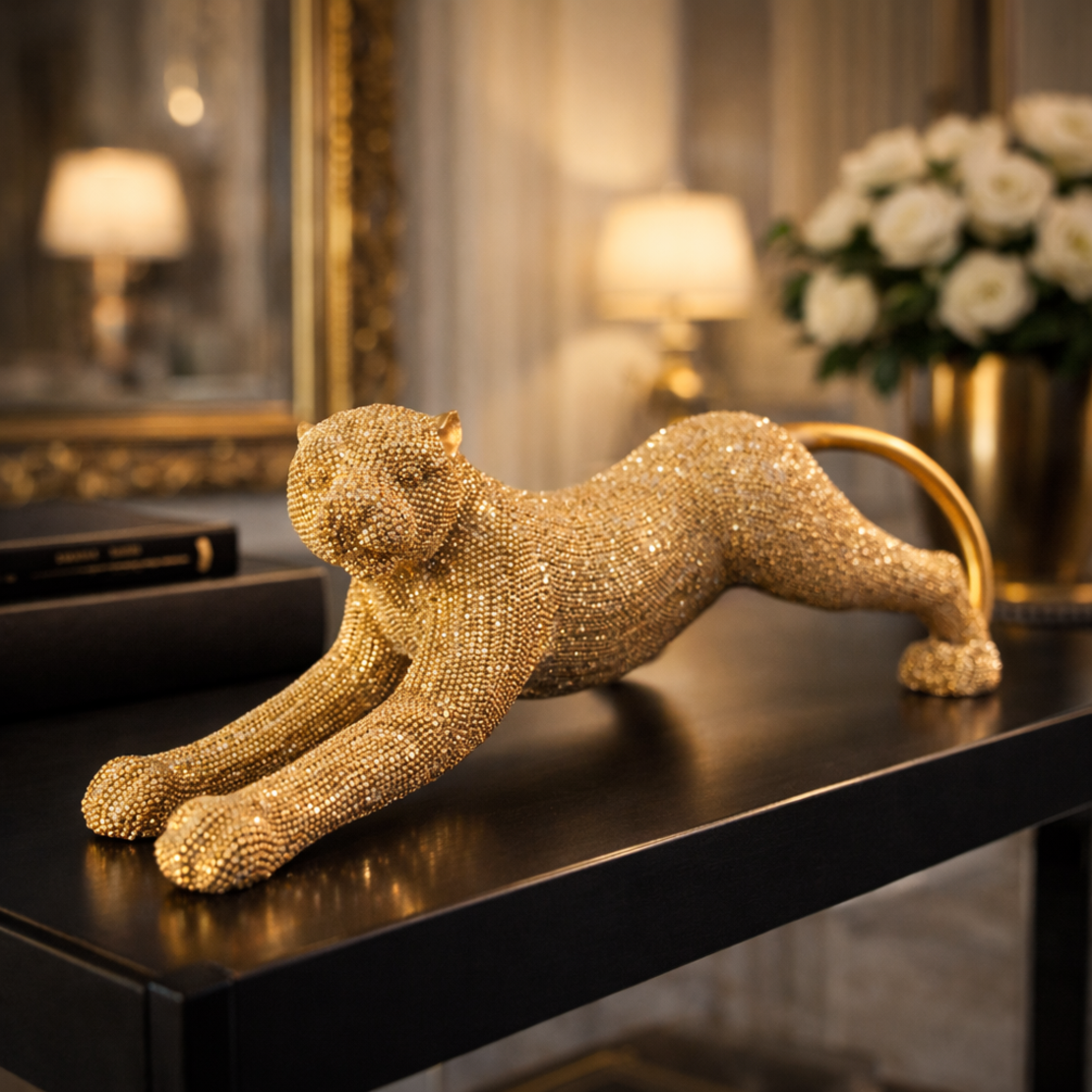 פסל נמר זהב יוקרתי לעיצוב הבית