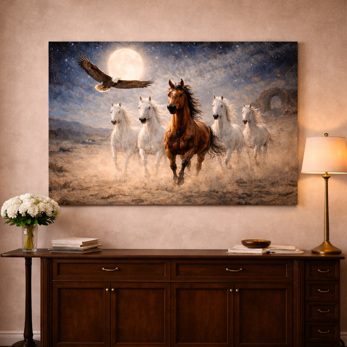 תמונת קנבס אומנותית דהירה אל החופש