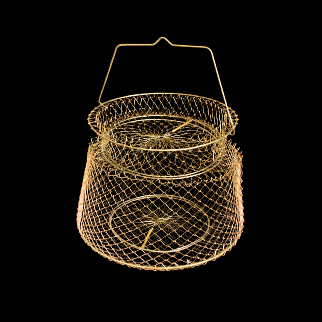 סל מתכת קטן לדייג – סל רשת מתקפל לדגים