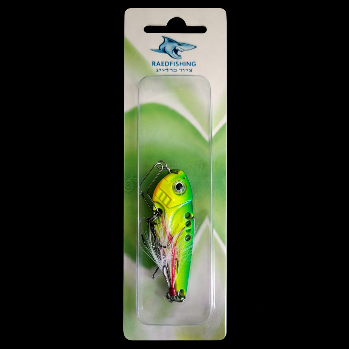 דמוי דיג מתכת ציקדה למים מתוקים צהוב ירוק