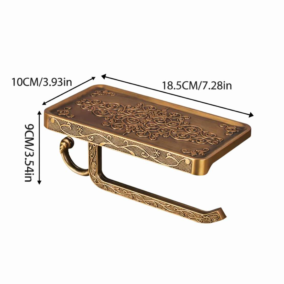 מתקן נייר טואלט רטרו זהב עתיק