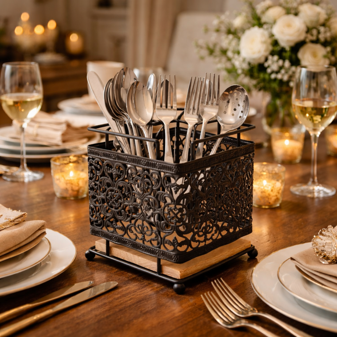 מתקן סכום דקורטיבי ממתכת שחורה