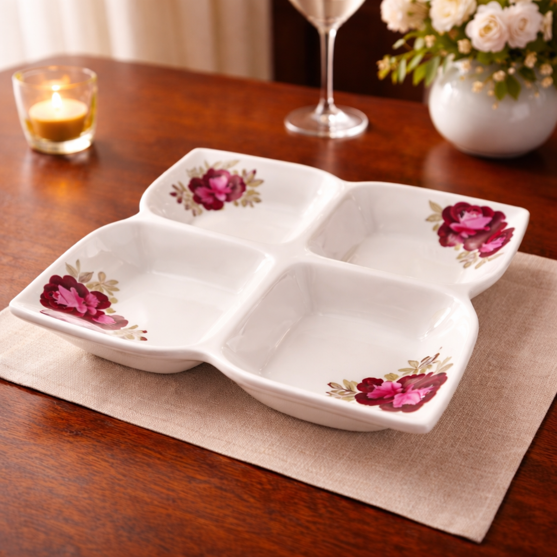 קערת הגשה מחולקת מקרמיקה