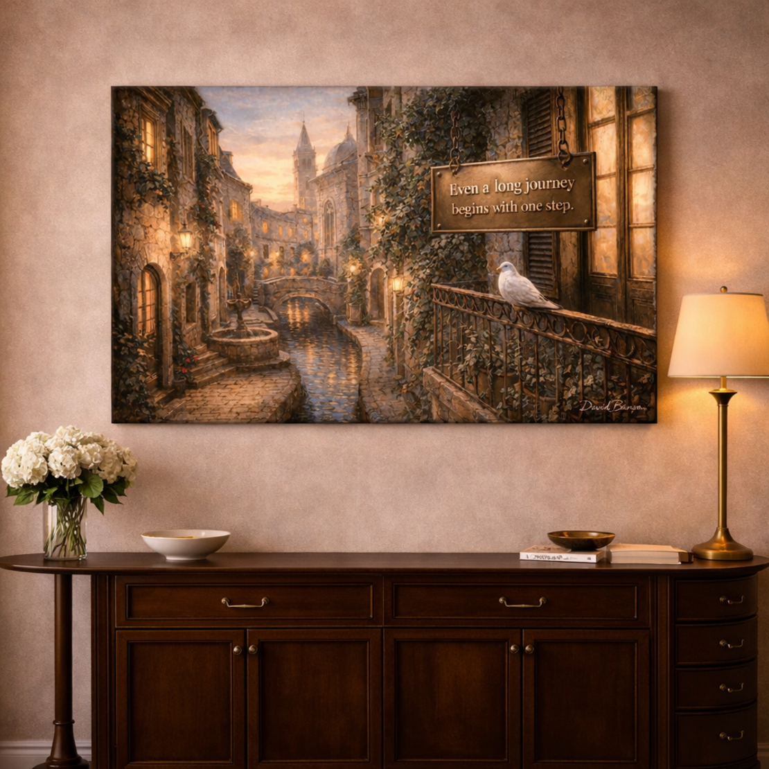 תמונת קנבס אומנותית הצעד הראשון