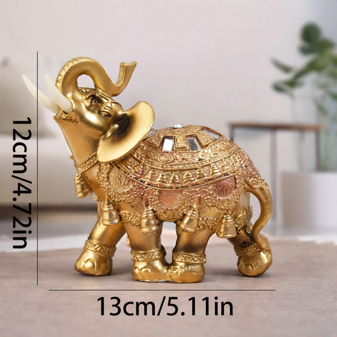 פיל האושר – פסל נוי מוזהב לבית