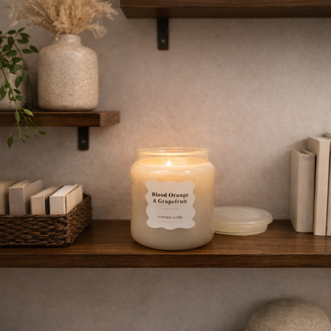 נר ריחני גדול בצנצנת