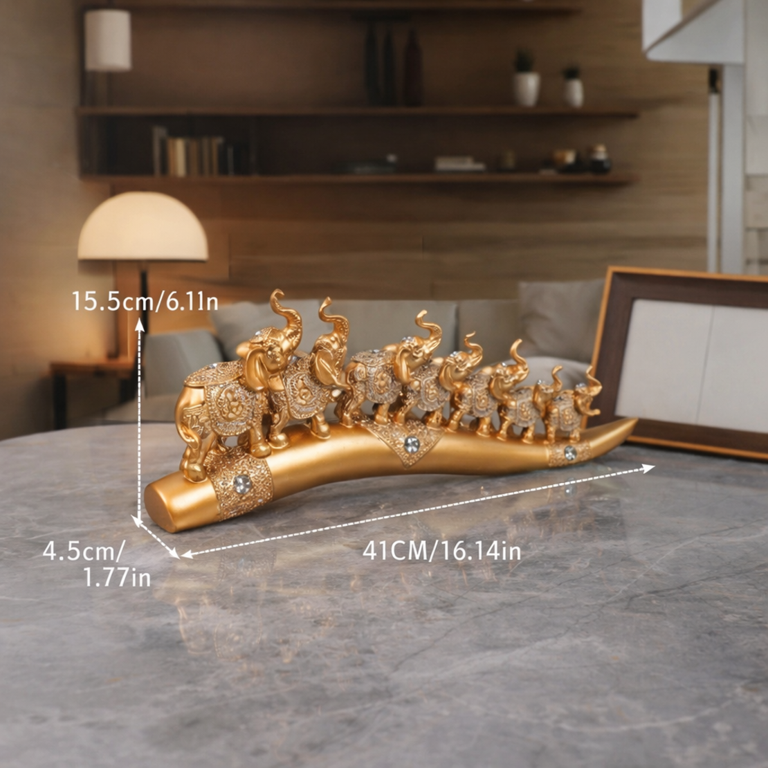 פסל פילים זהב לעיצוב הבית