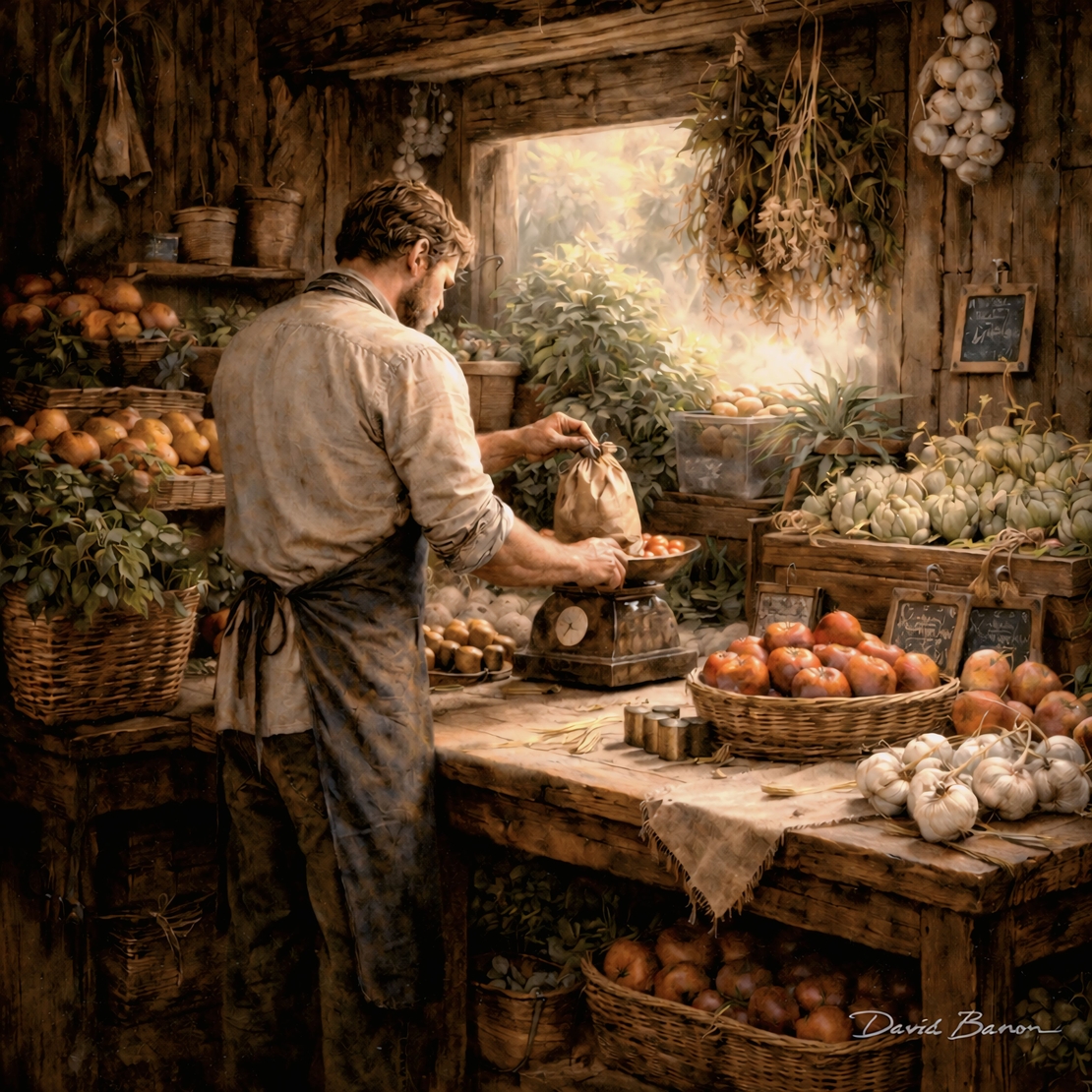 תמונה קנבס אומנותי איש הירקות