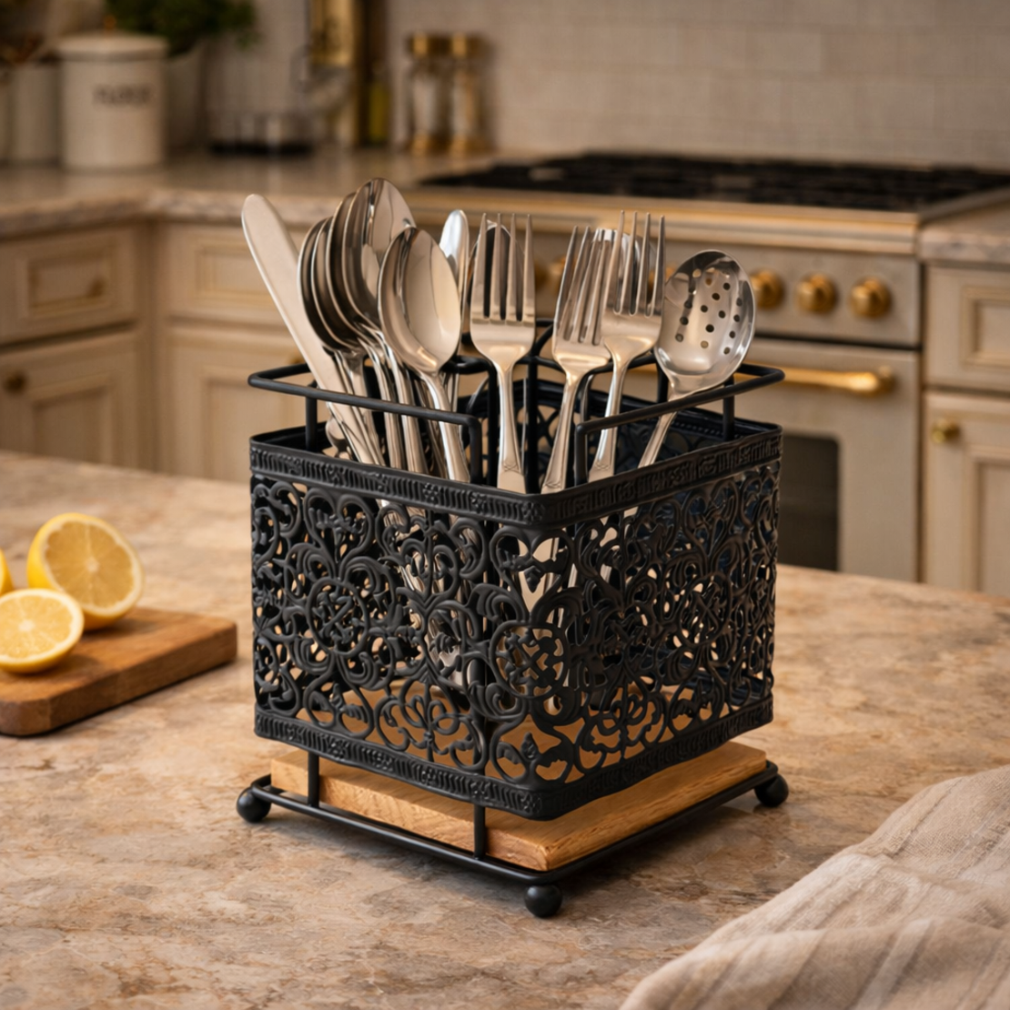 מתקן סכום דקורטיבי ממתכת שחורה