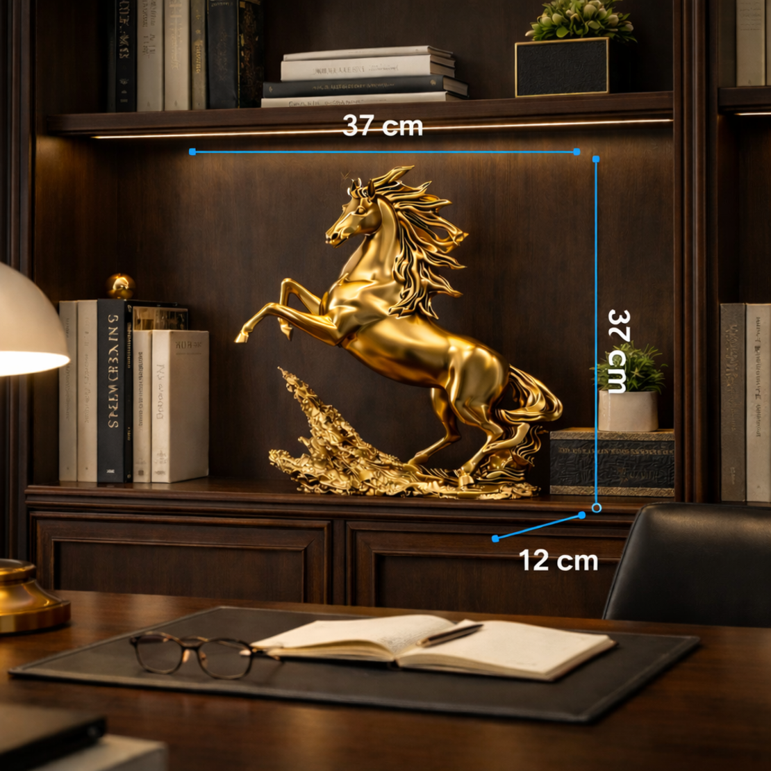 פסל סוס זהב יוקרתי גדול לבית